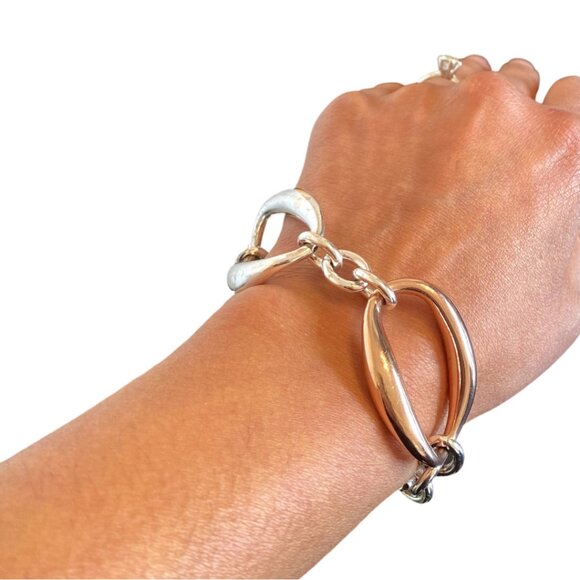 Silver Rose-Plated Chain Bracelet, 1AR or Unoaerre (Italian Brand) - Picture 6 of 6